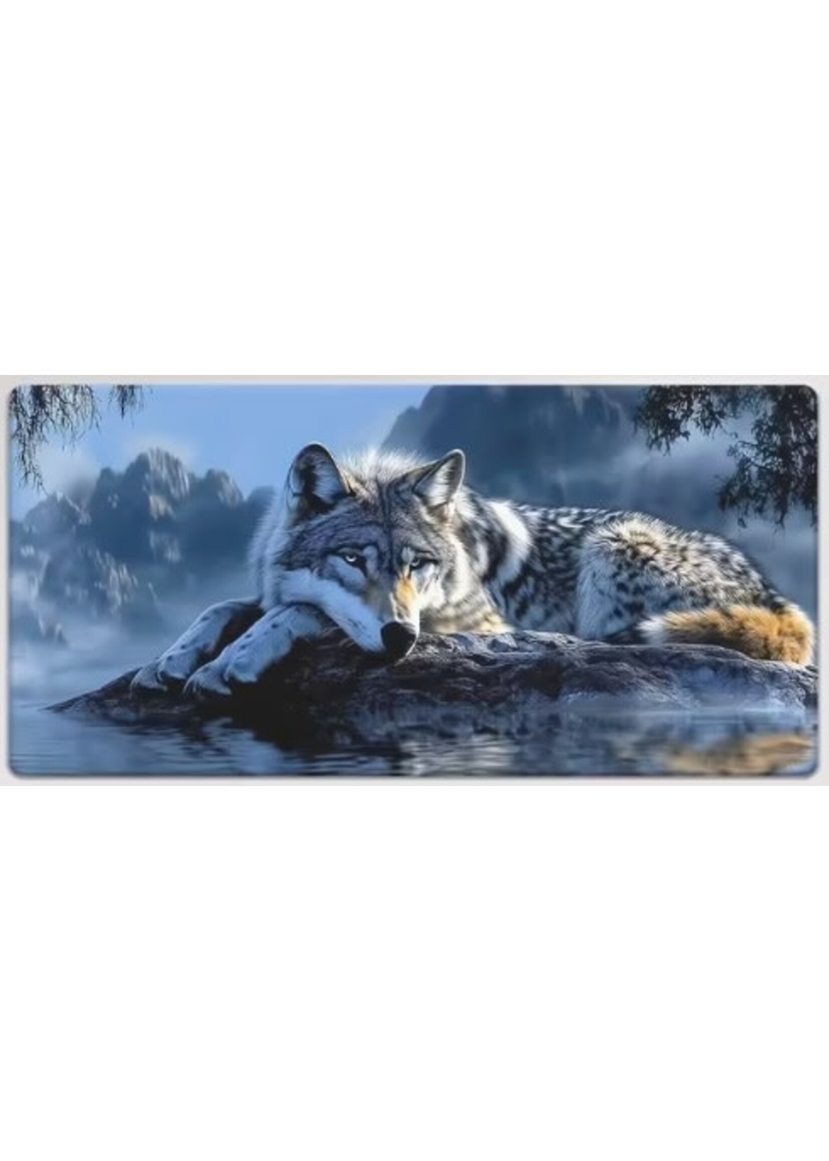 Mouse Pad 12x24 Inch River Wolf