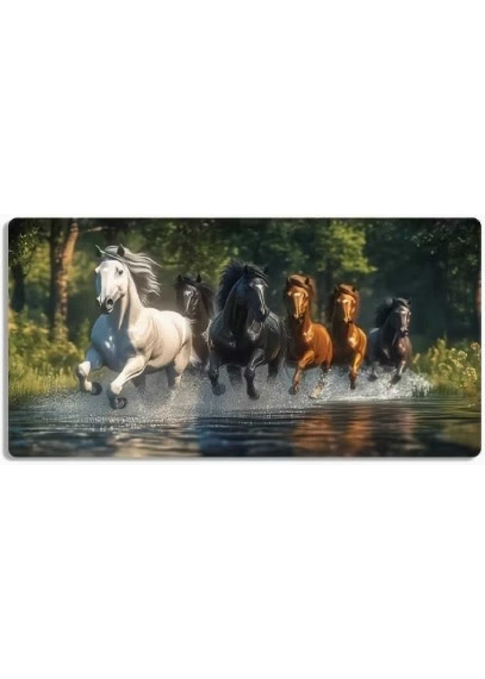 Mouse Pad 12x24 Inch Galloping Horses