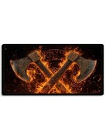 Mouse Pad 12x24 Inch Flaming Viking Axes