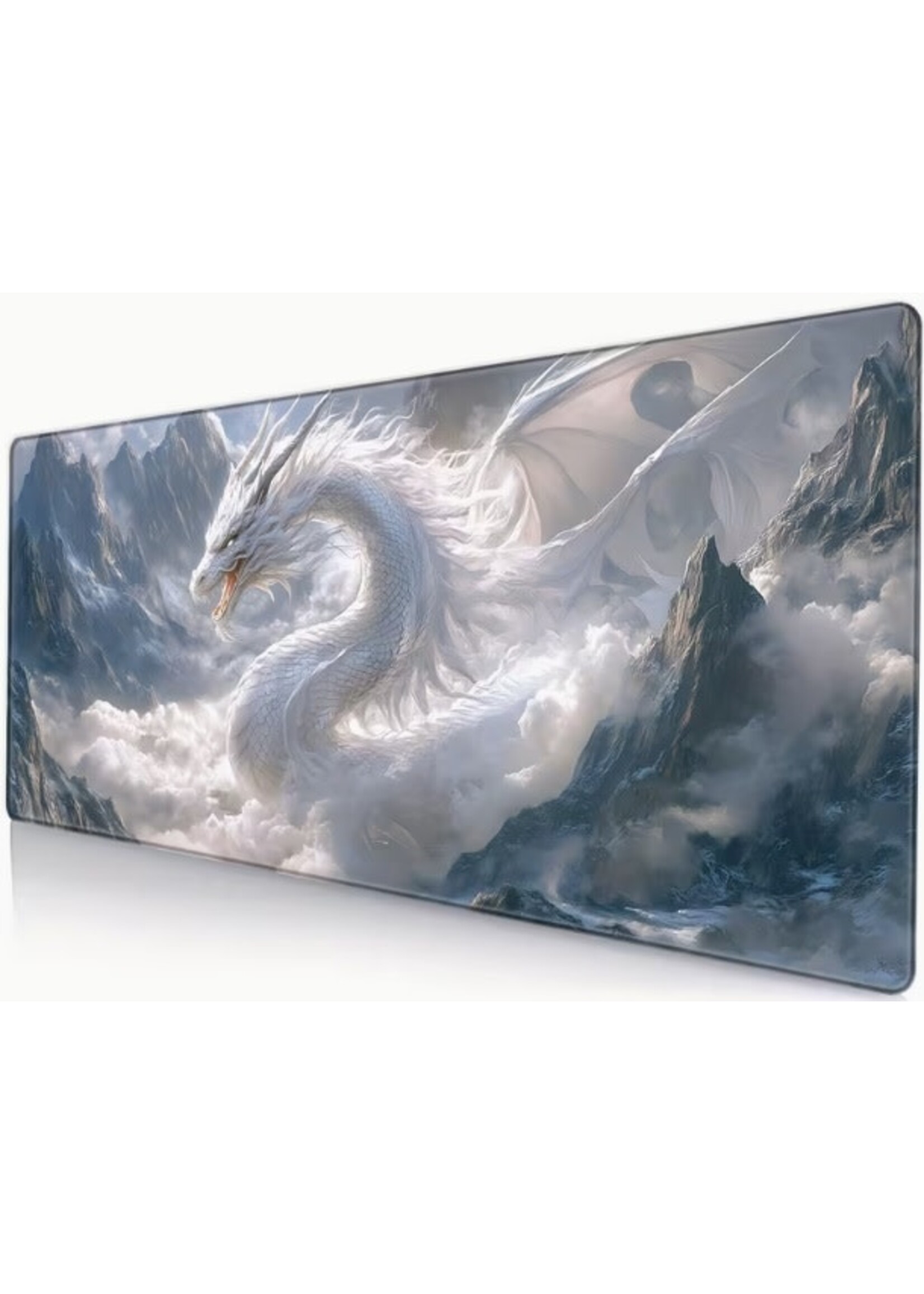 Mouse Pad 12x32 Inch White Cloud Dragon