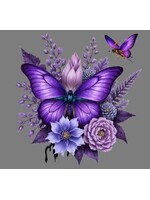 Sticker Purple Butterflies & Flowers
