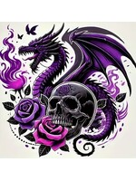Sticker Purple Dragon & Skull