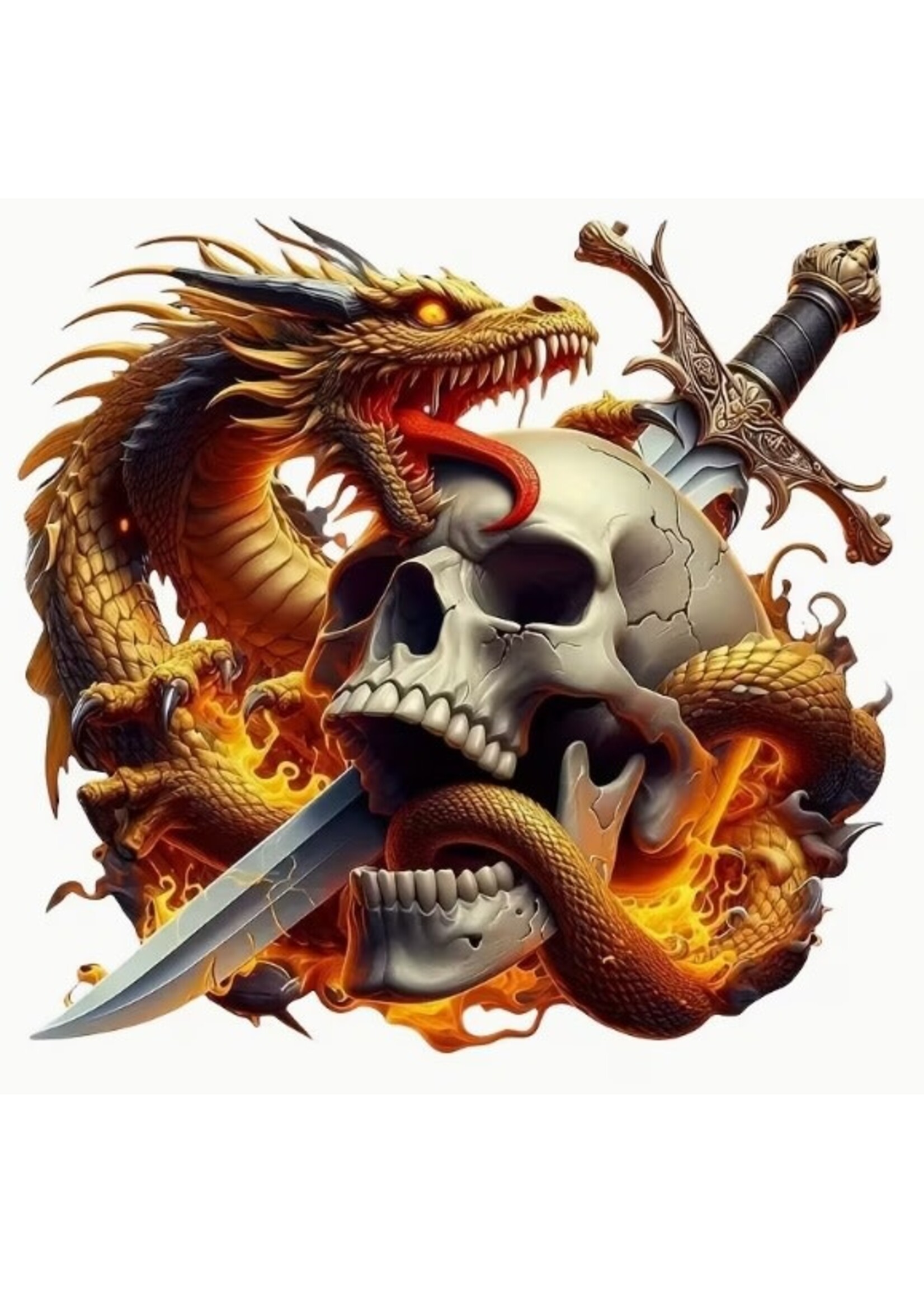 Sticker Dragon & Skull