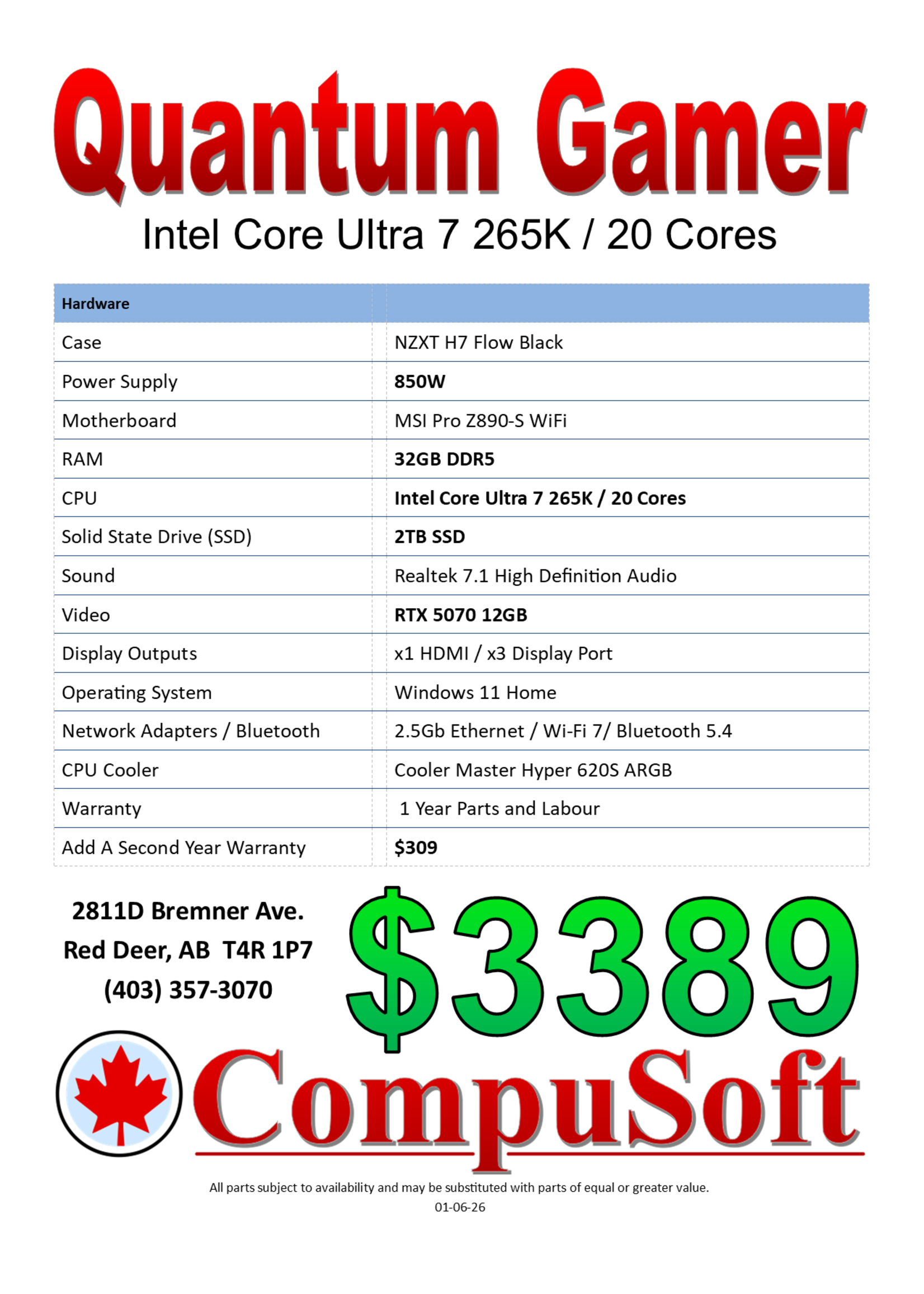 CompuSoft Quantum Gamer