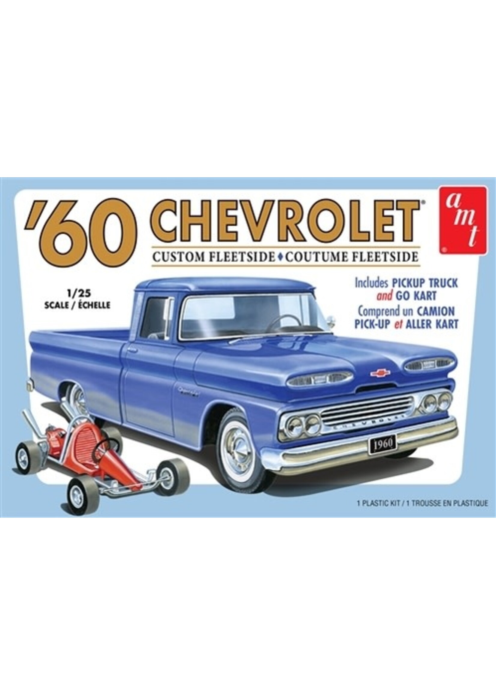 AMT AMT1063 1960 Chevy Custom Fleetside Pickup with Go Kart (1/25)