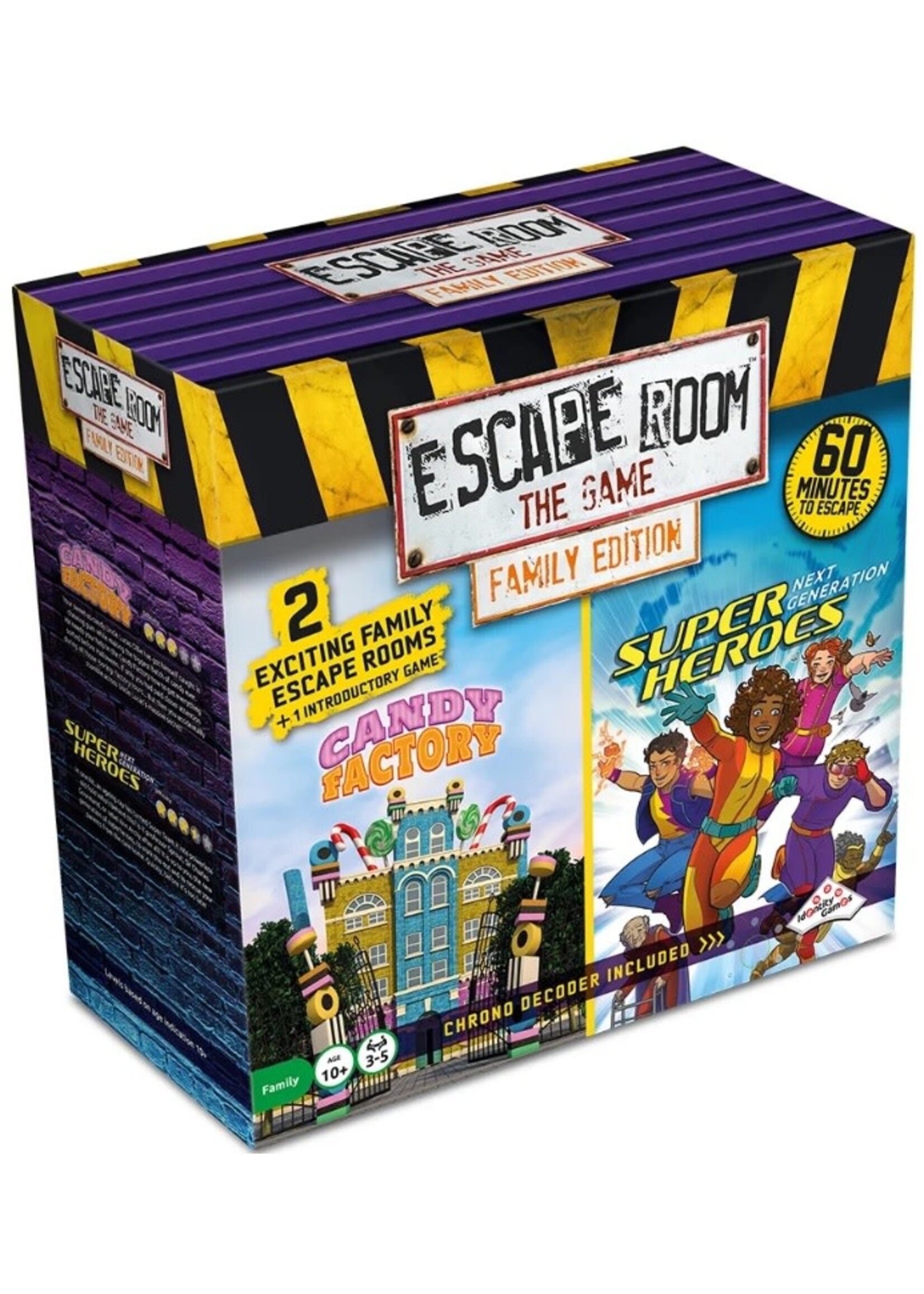 Escape Room Family Edition Candy Factory and Super Heroes