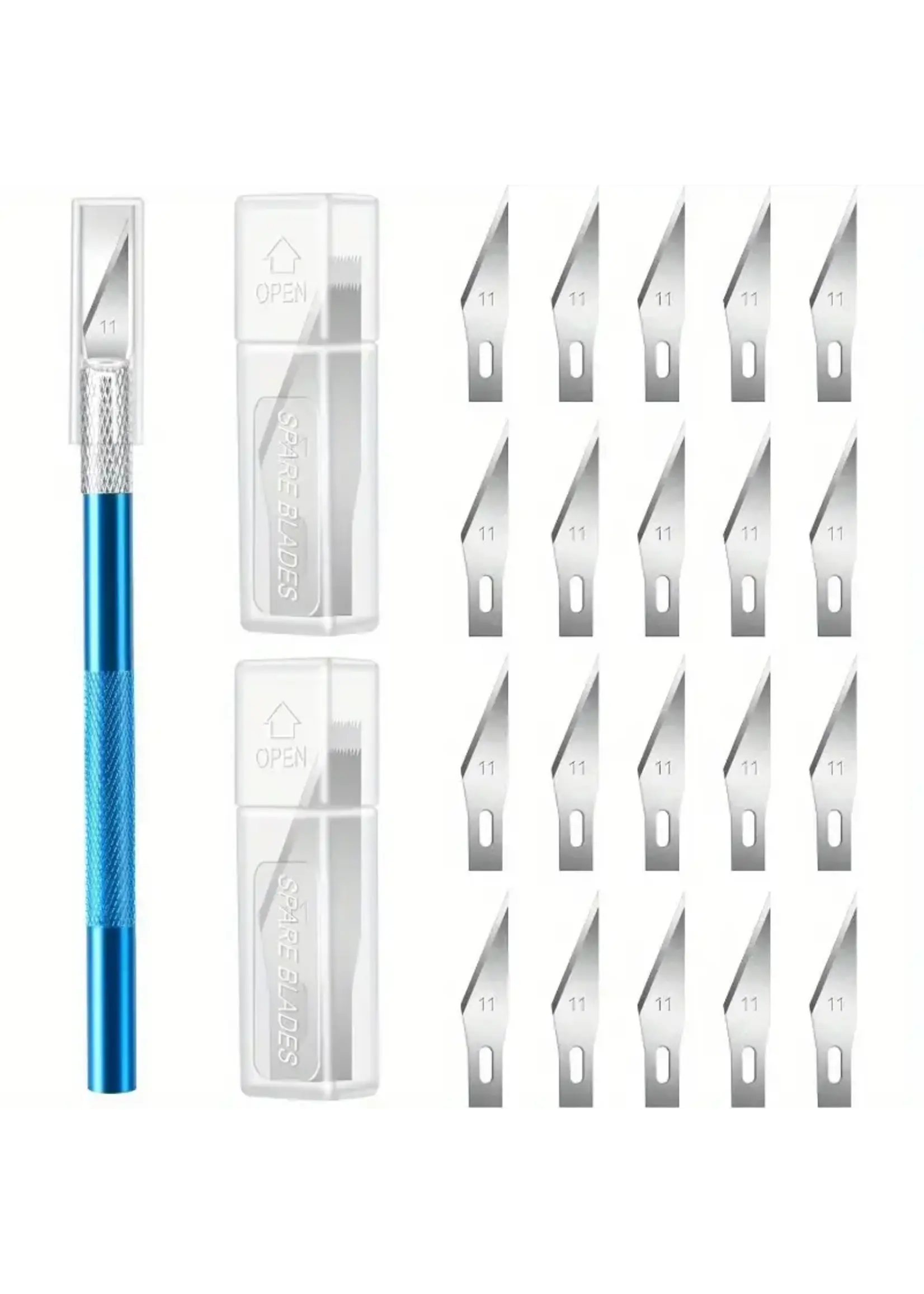 Hobby Knife Set (Handle & 20 Blades)