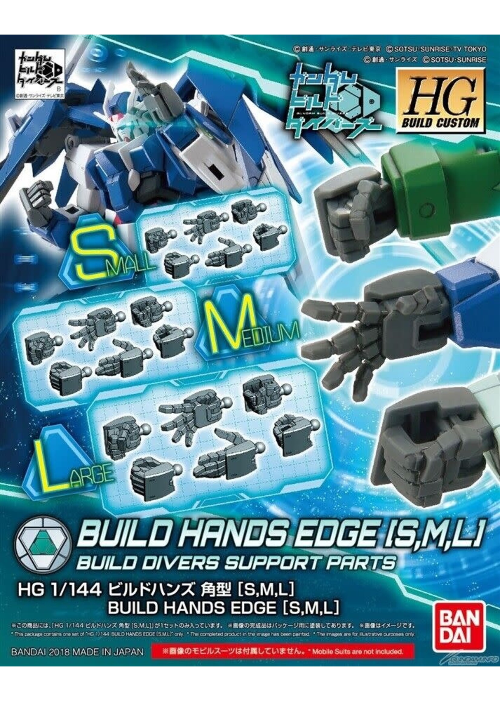 Bandai HGBC #43 Build Hands (Square) L,M,S Gundam Build Divers (1/144)