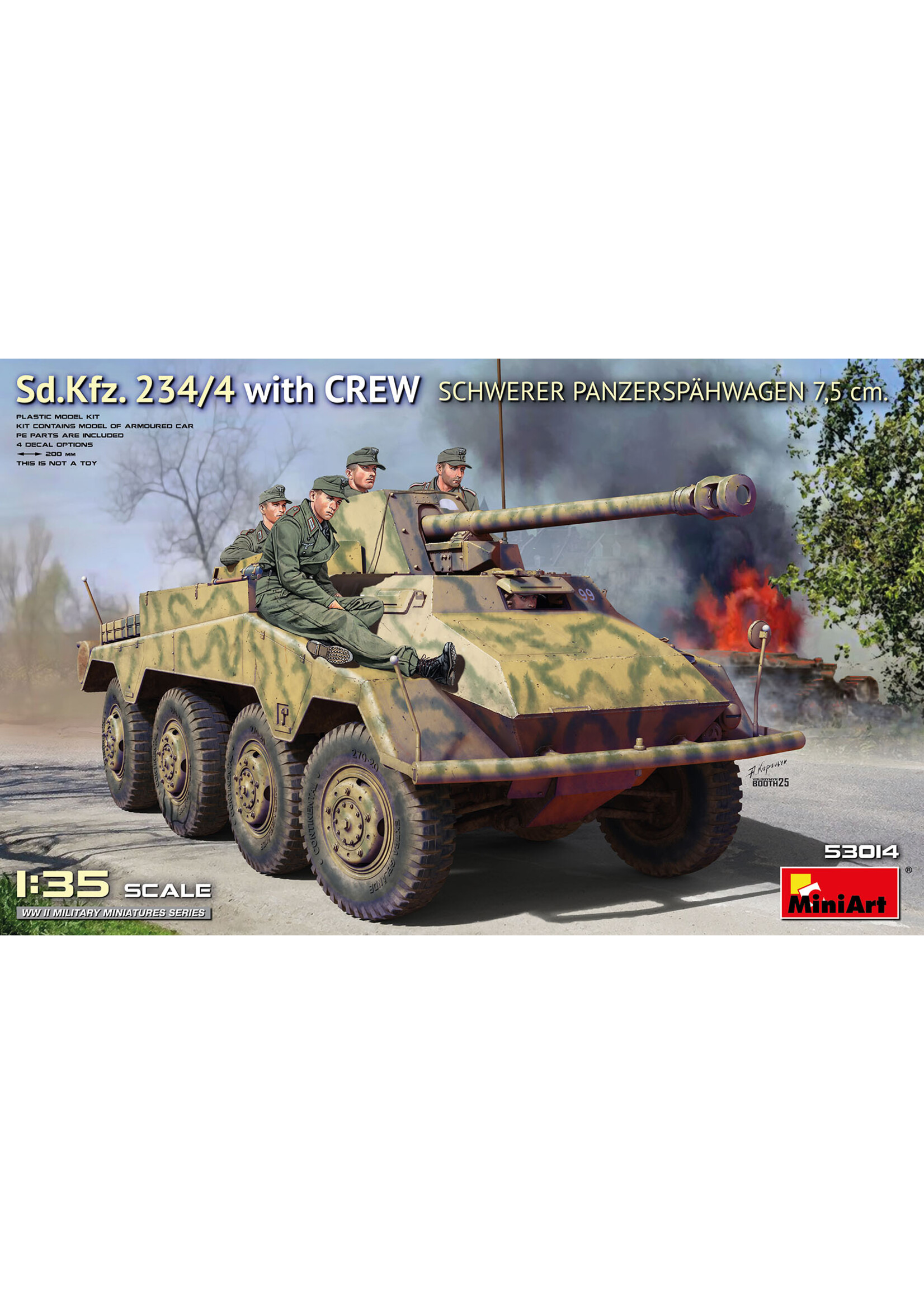 MiniArt MIART53014 Sd.Kfz.234/4 Schwerer Panzerspahwagen 7.5cm with Crew (1/35)