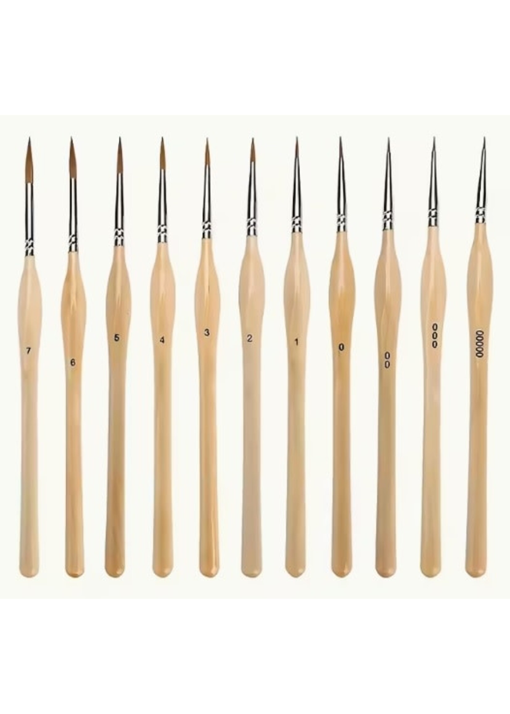 Detail Brush Set Wood (11pc)