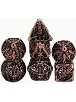 Dice RPG 7pc Hollow Metal Copper
