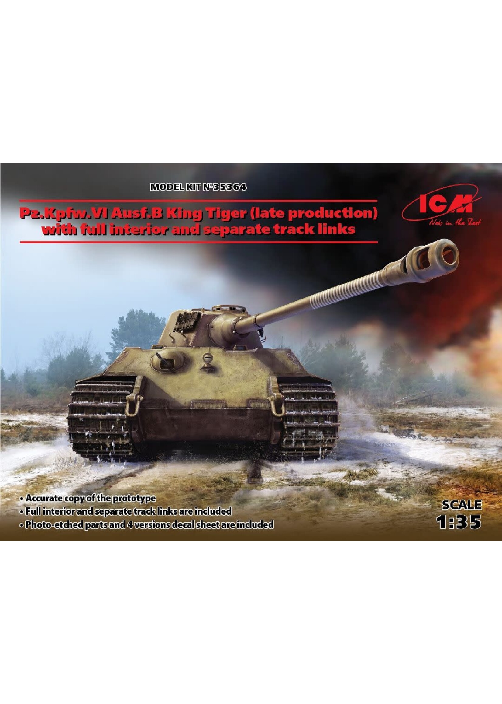 ICM ICM35364 Pz.Kpfw.VI Ausf.B King Tiger with Full Interior (1/35)