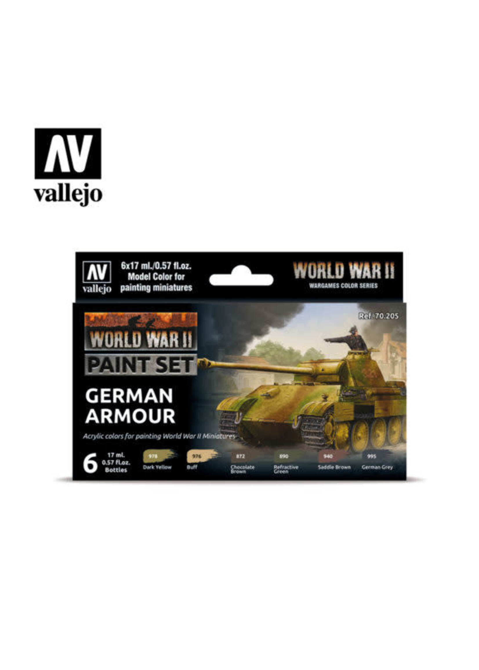 Vallejo VAL70205 WWII German Armour Paint Set (6pc)