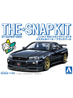 Aoshima AOS-20276 Nissan R34 Skyline GT-R Custom Wheel Black Pearl SnapKit (1/32)