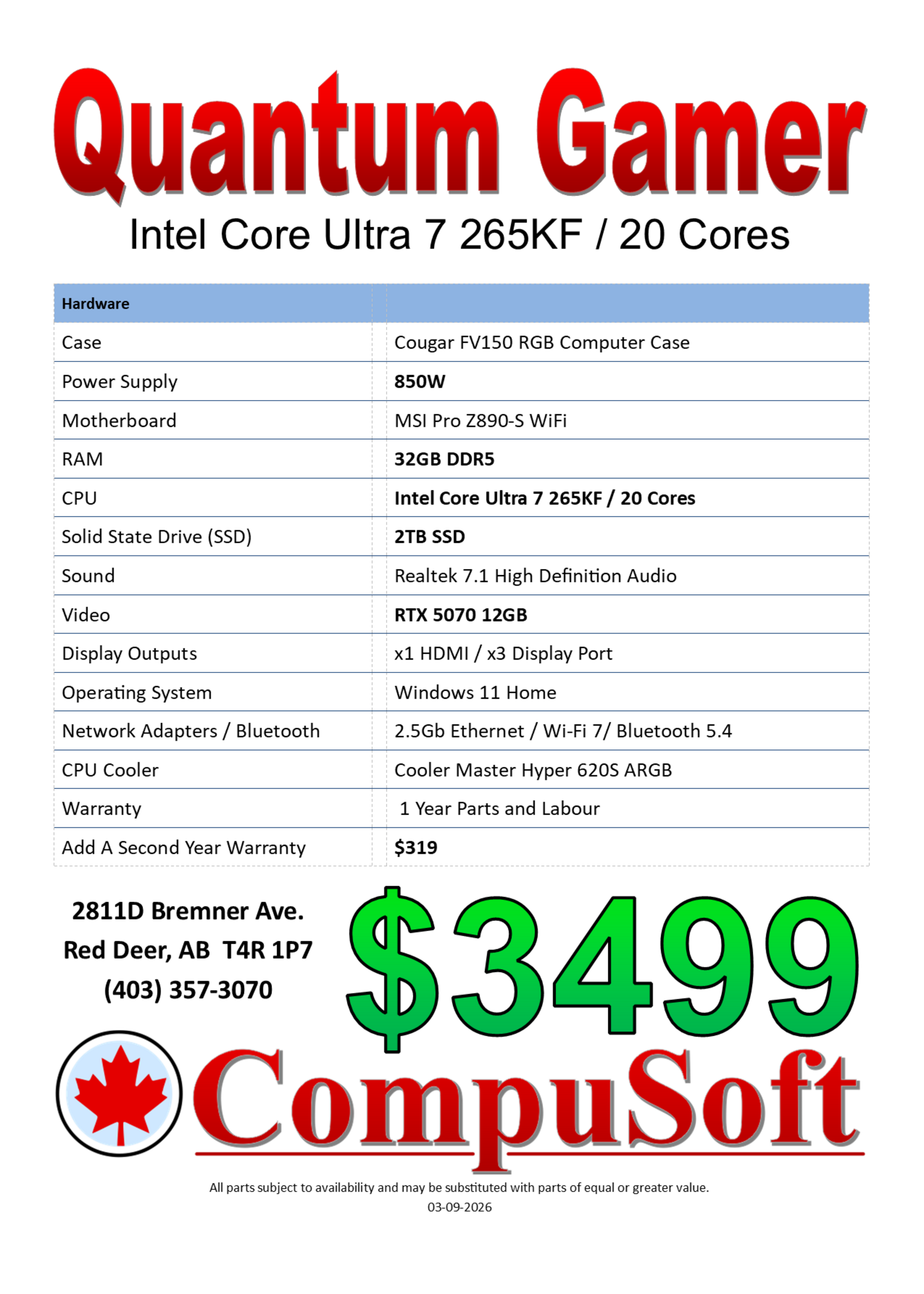 CompuSoft Quantum Gamer