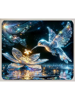 Mouse Pad 10x12 Inch Neon Hummingbird