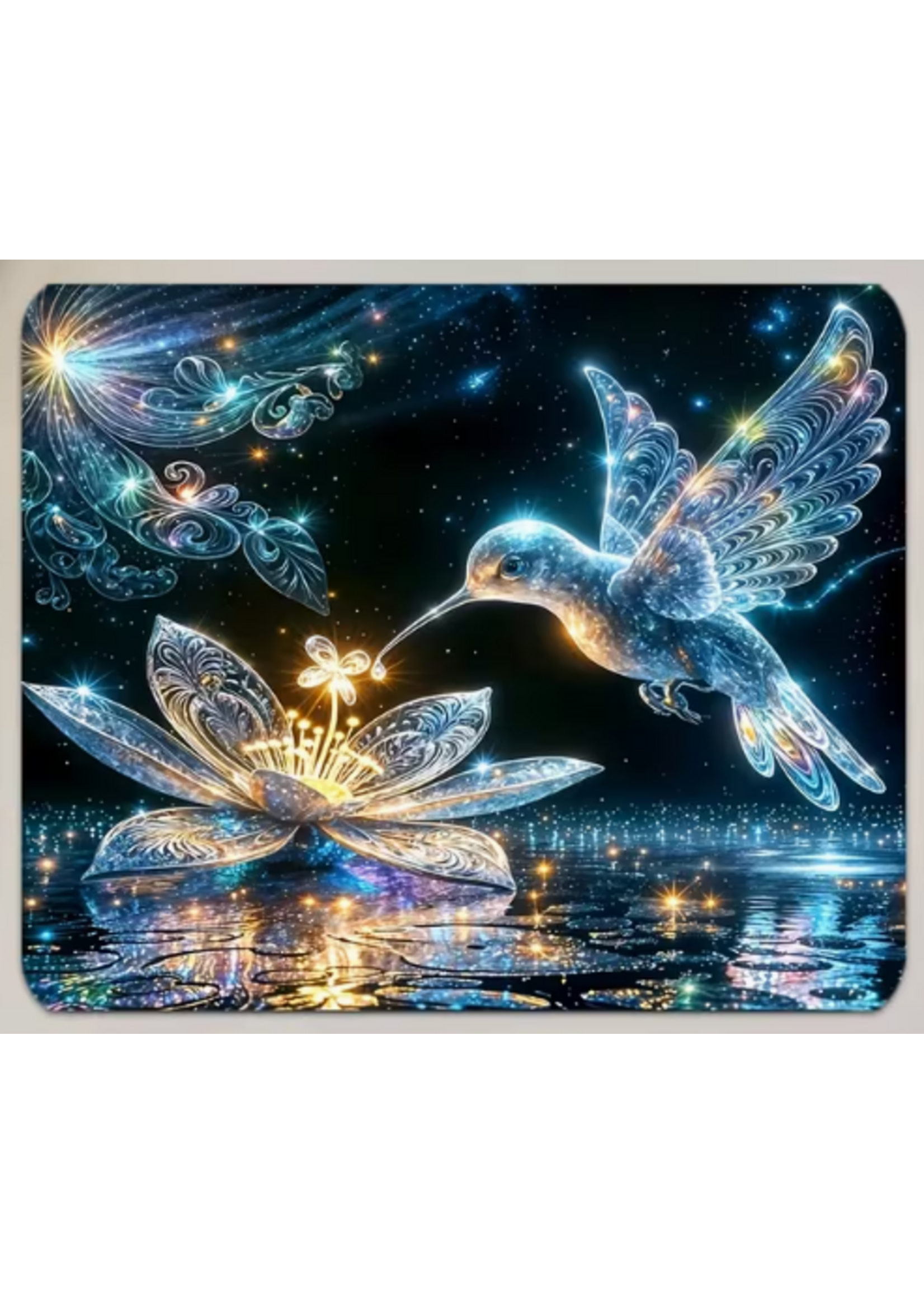 Mouse Pad 10x12 Inch Neon Hummingbird