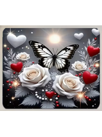 Mouse Pad 10x12 Inch Butterfly and Roses