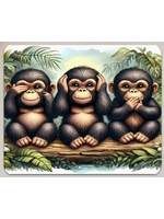 Mouse Pad 10x12 Inch 3 Little Monkeys