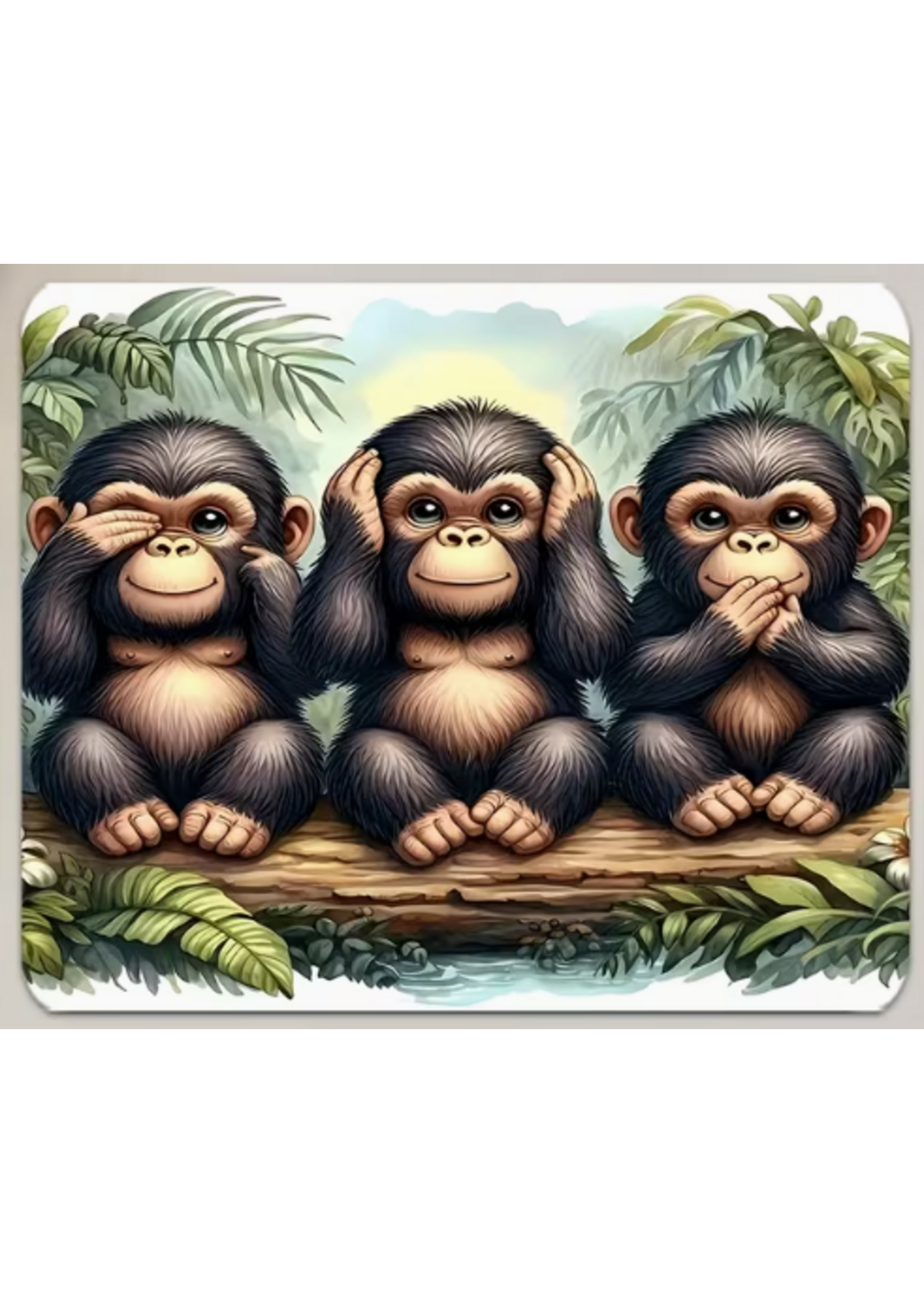 Mouse Pad 10x12 Inch 3 Little Monkeys
