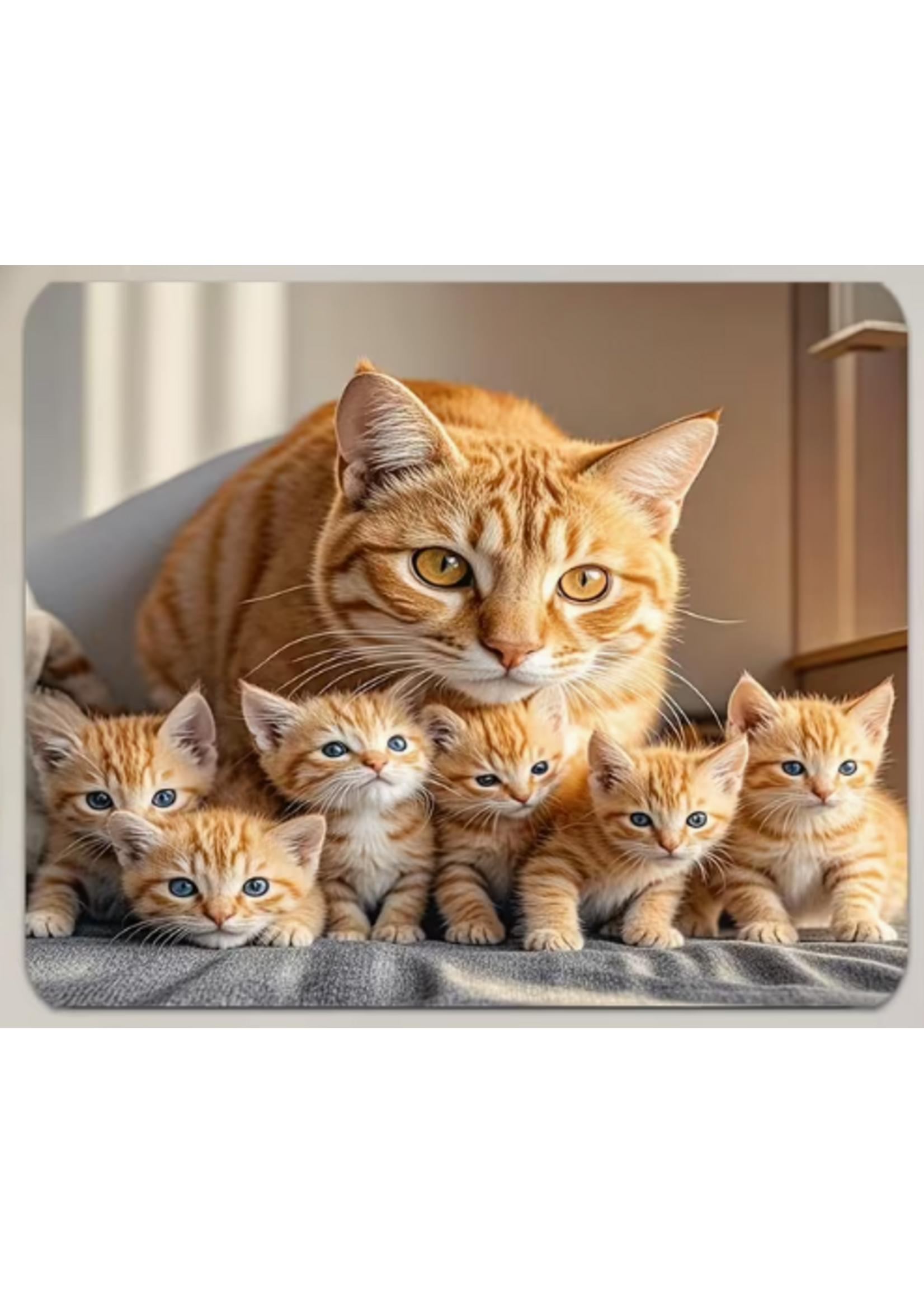 Mouse Pad 10x12 Inch Cat and Kittens
