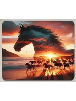 Mouse Pad 10x12 Inch Horses Running on a Beach