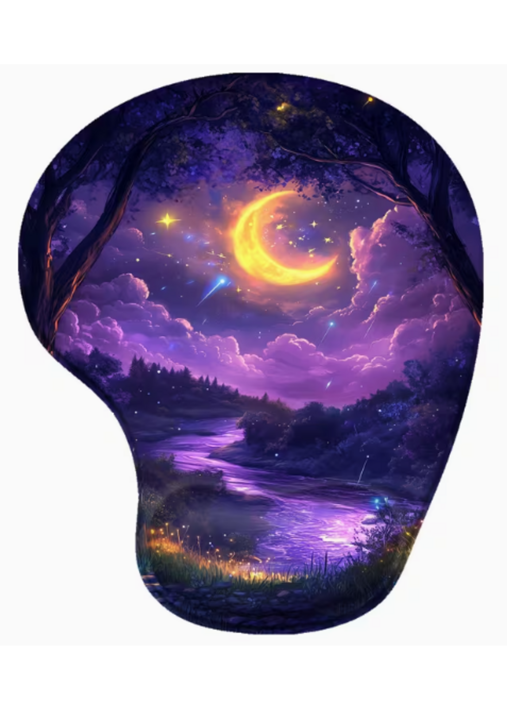 Mouse Pad 8x9 Inch Moon over River