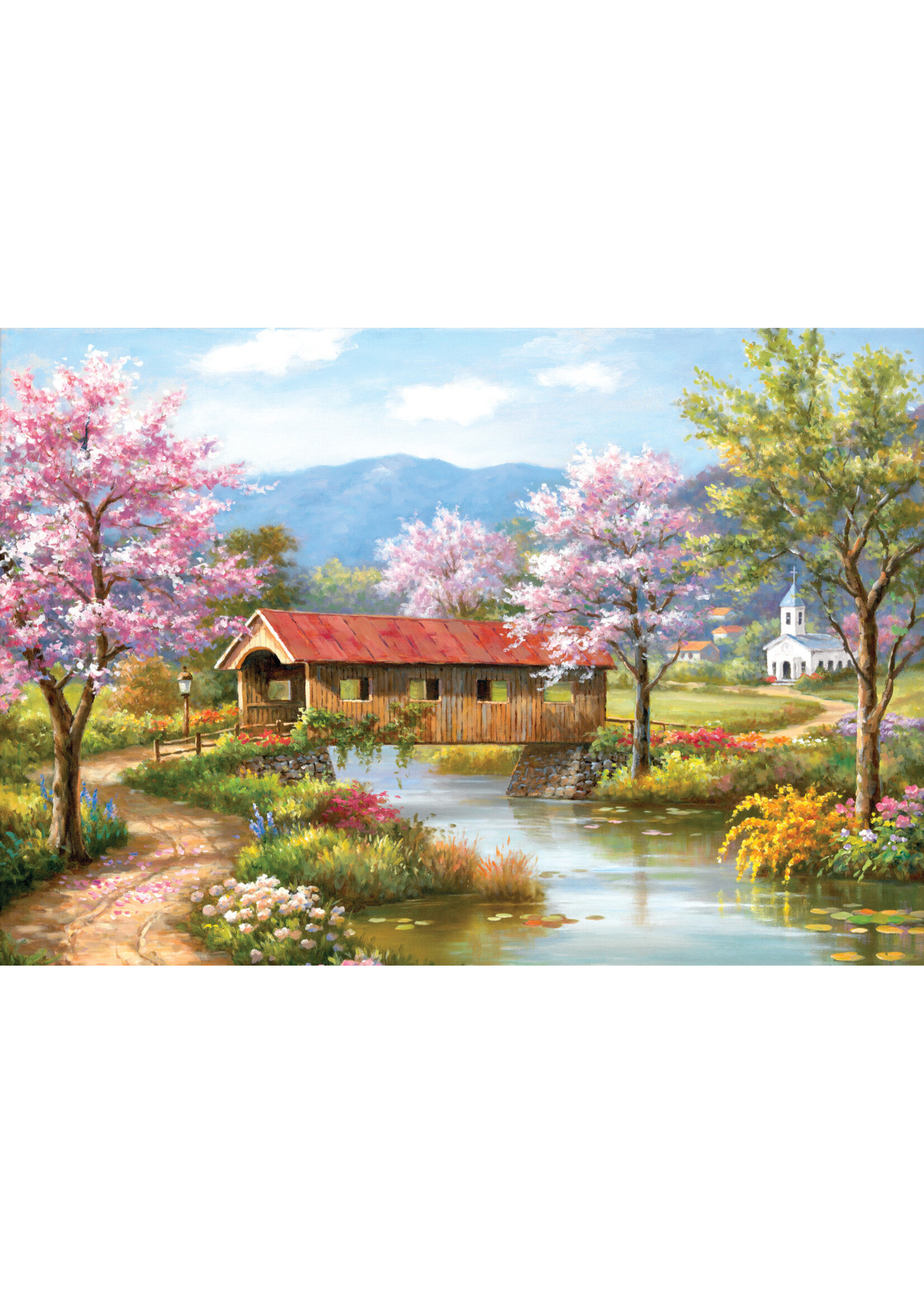 Sunsout SUN36604 Covered Bridge in Spring (Puzzle300)