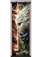 Hanging Wall Banner 15x47 Inch Samurai Cat 3