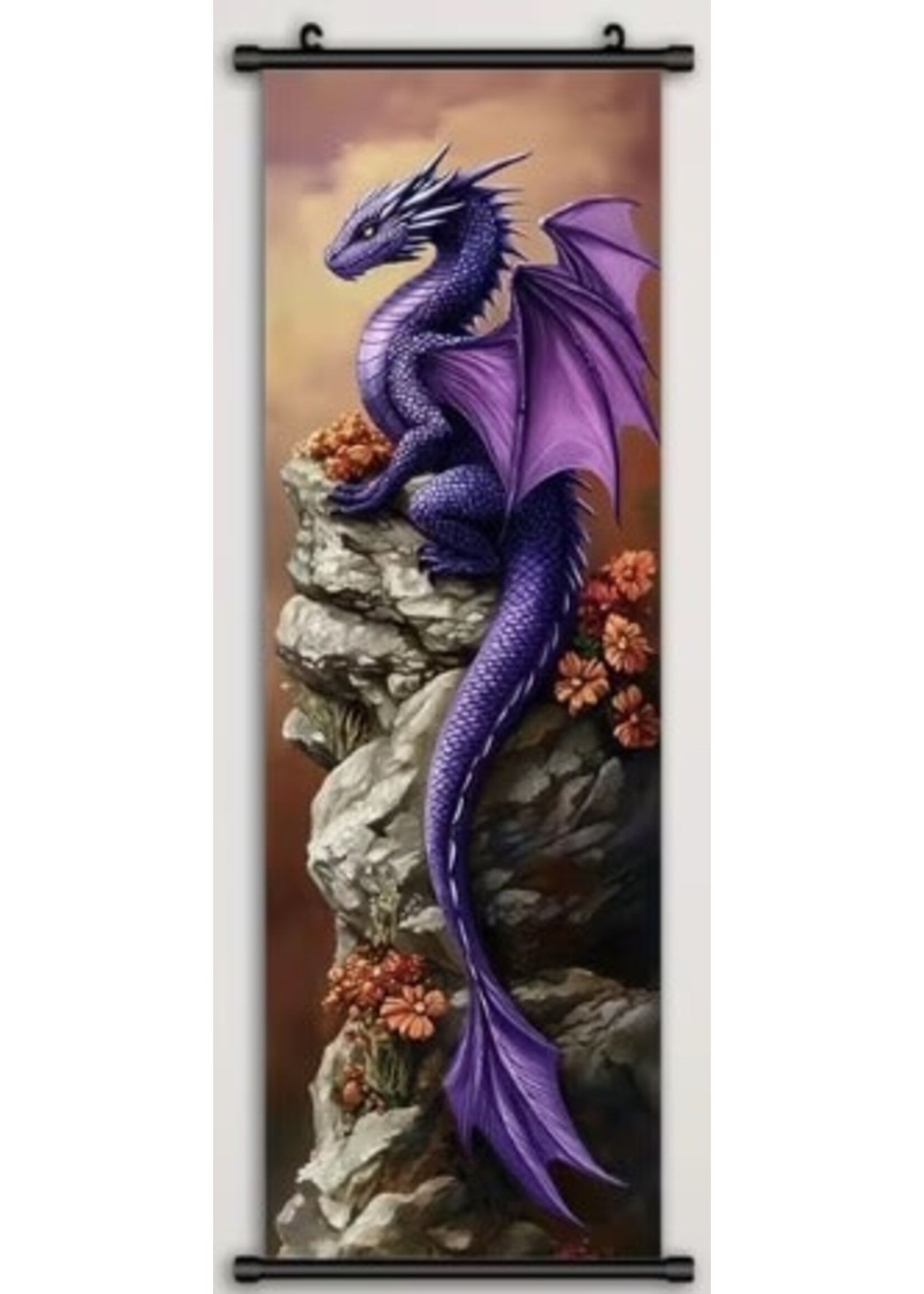 Hanging Wall Banner 15x47 Inch Purple Dragon