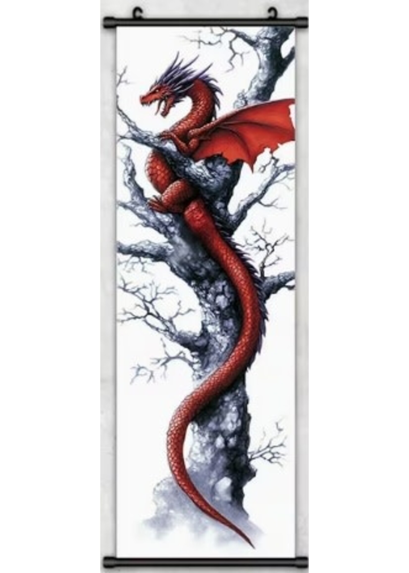 Hanging Wall Banner 15x47 Inch Red Dragon