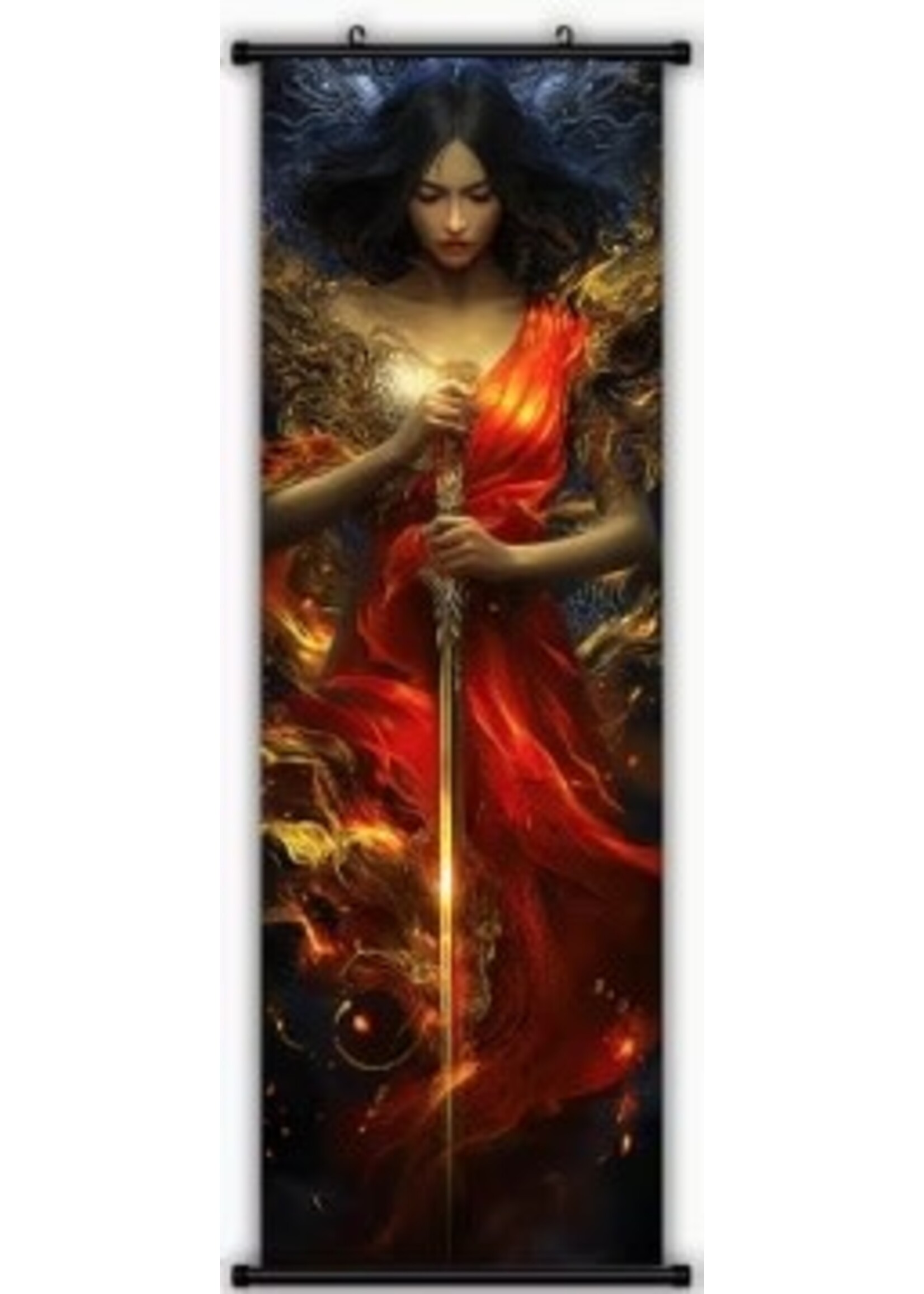 Hanging Wall Banner 15x47 Inch Female Warrior 1