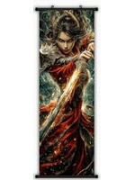 Hanging Wall Banner 15x47 Inch Female Warrior 4