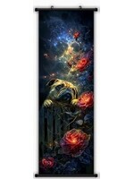 Hanging Wall Banner 15x47 Inch Dog & Flowers 3
