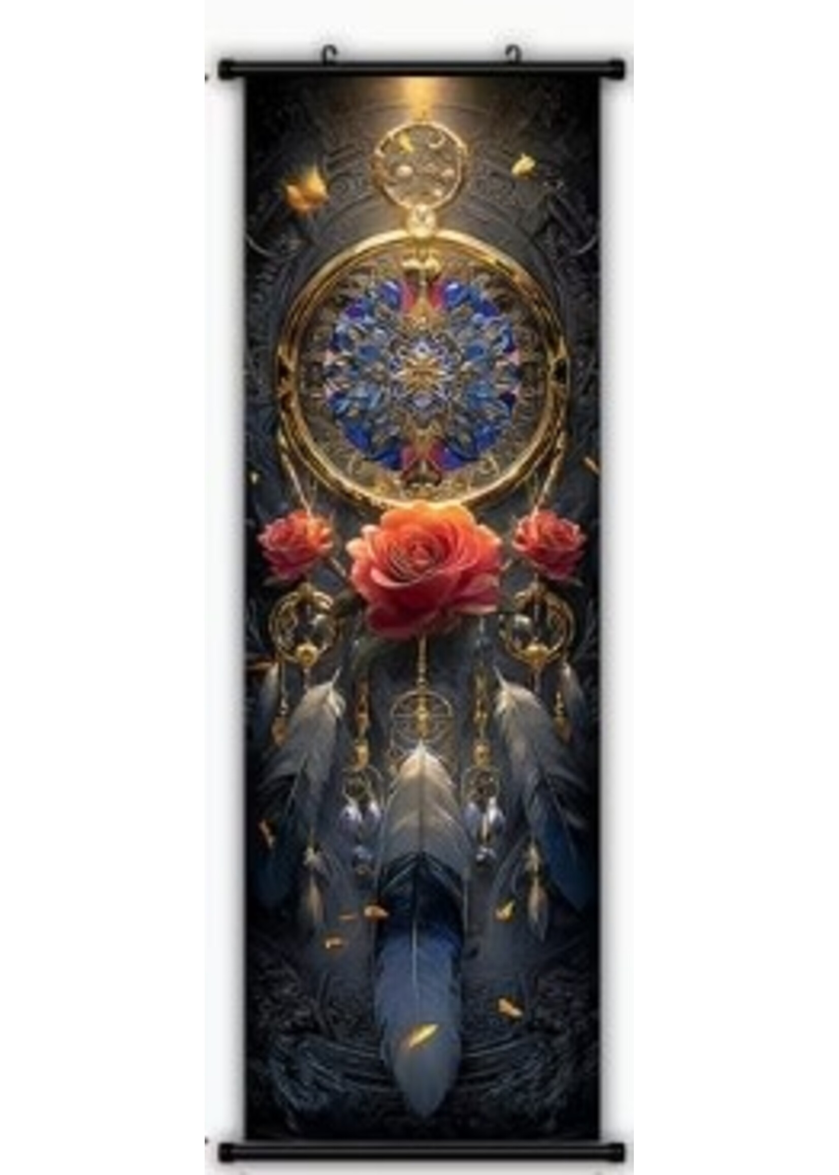 Hanging Wall Banner 15x47 Inch Dreamcatcher Roses 1
