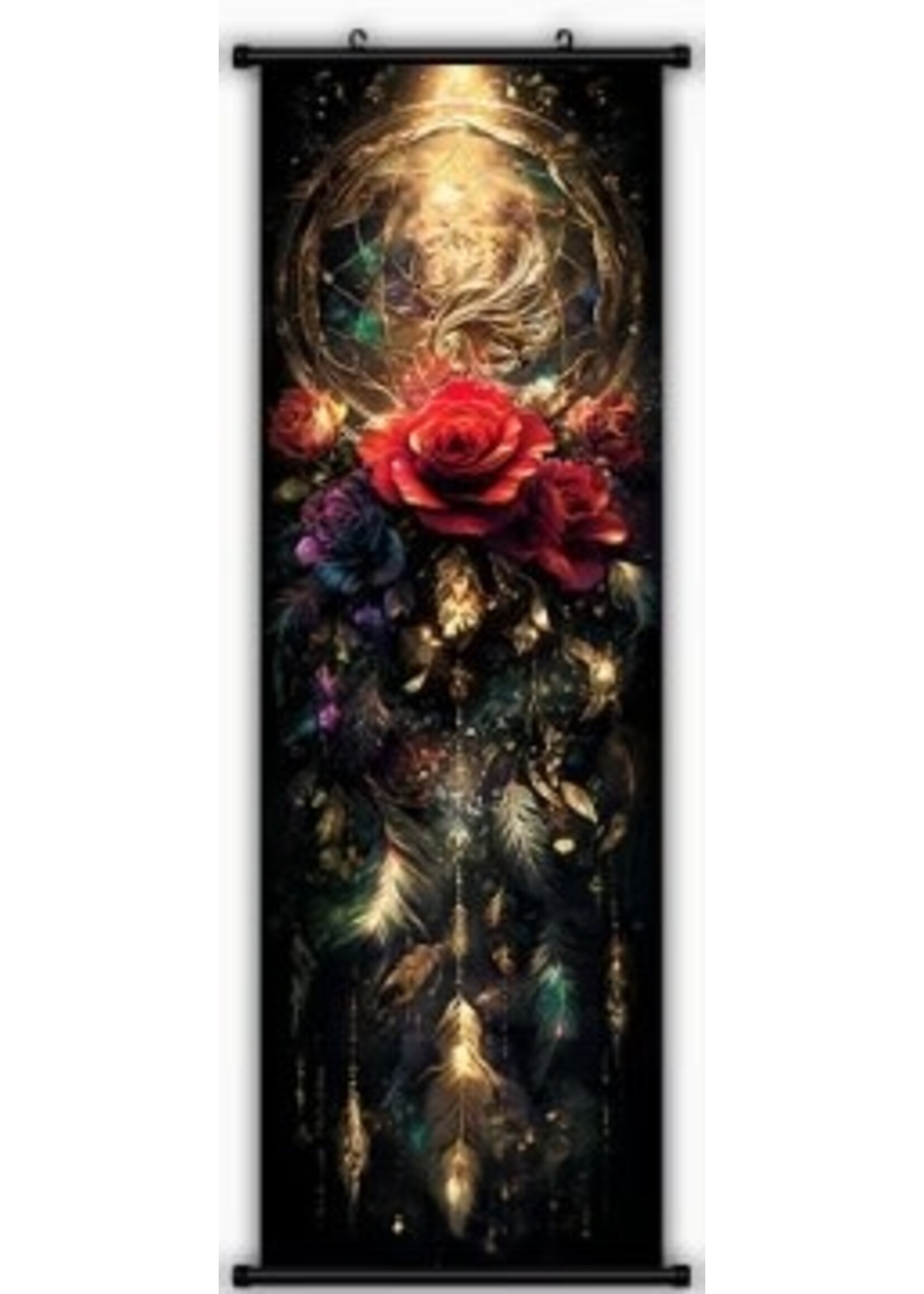 Hanging Wall Banner 15x47 Inch Dreamcatcher Roses 3