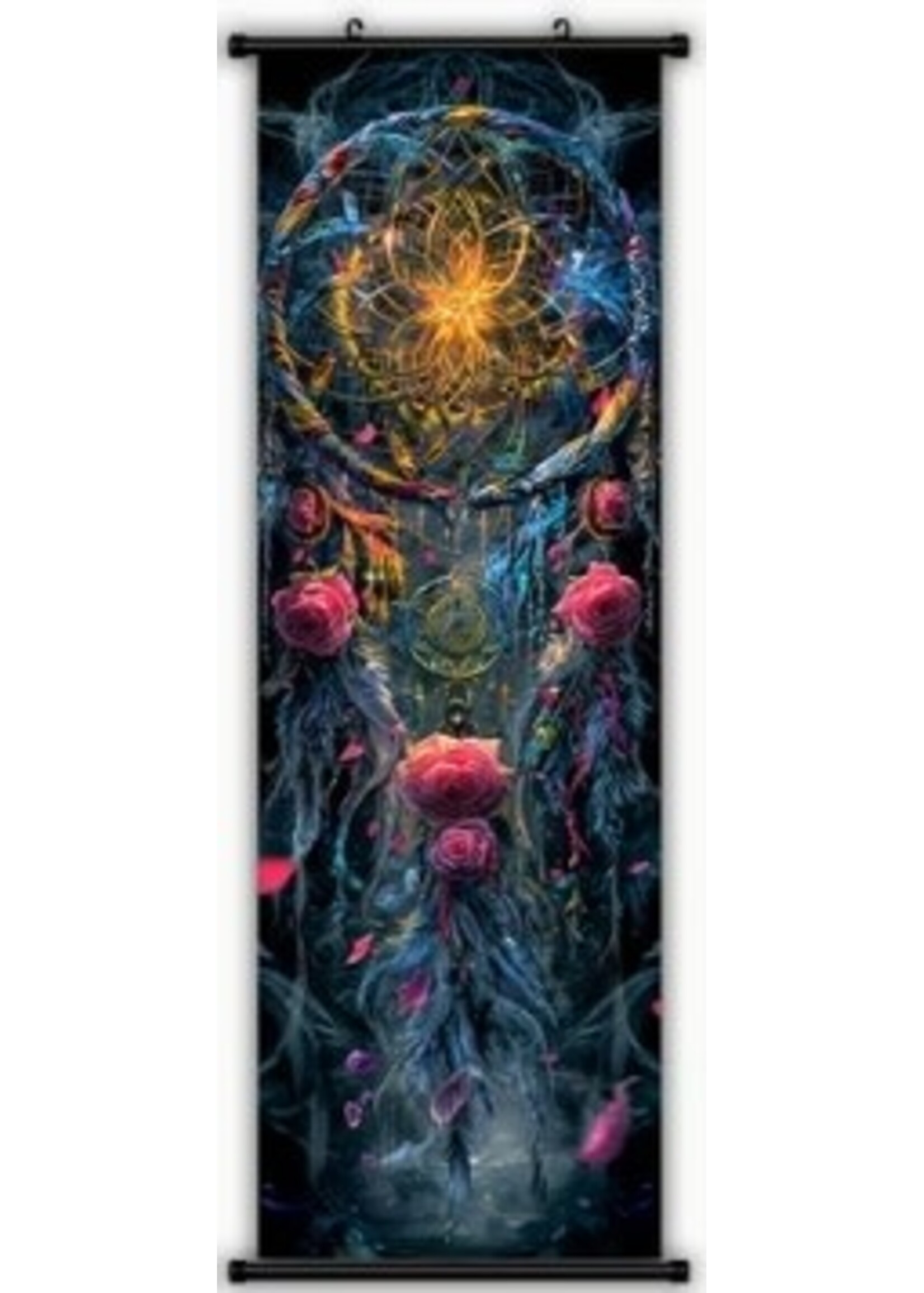 Hanging Wall Banner 15x47 Inch Dreamcatcher Roses 4