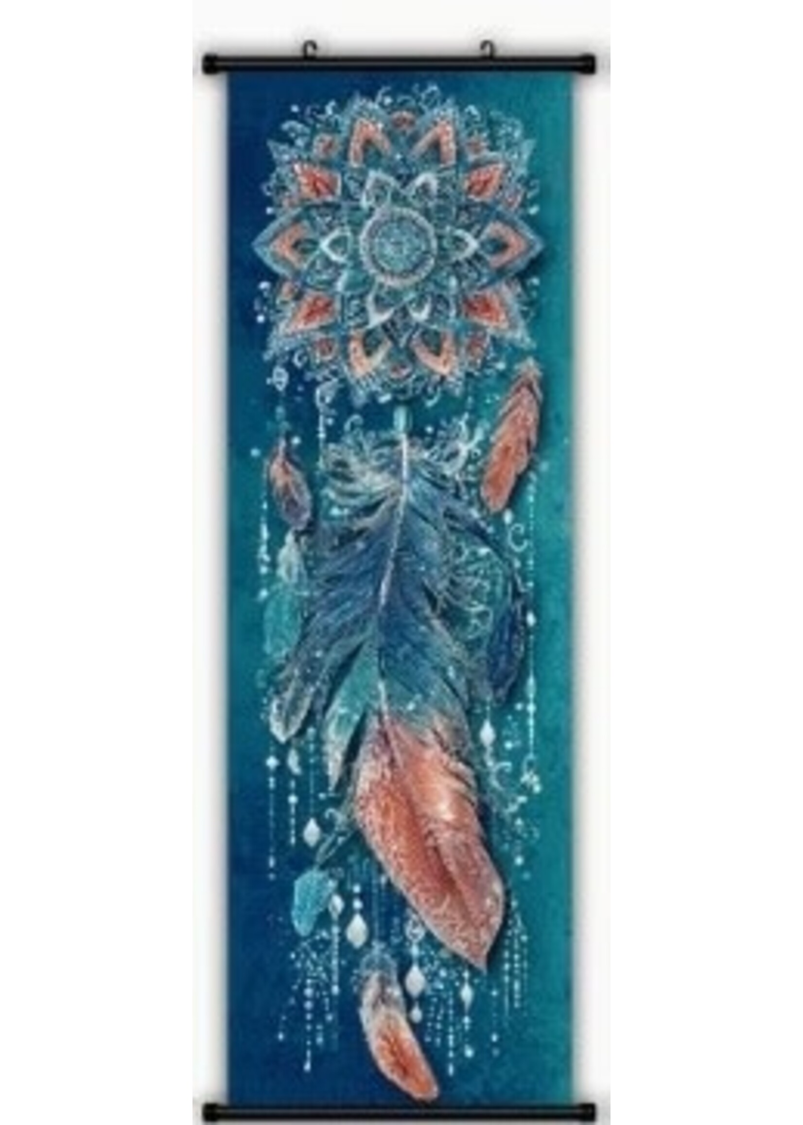 Hanging Wall Banner 15x47 Inch Dreamcatcher Feathers 1