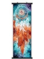 Hanging Wall Banner 15x47 Inch Dreamcatcher Feathers 2