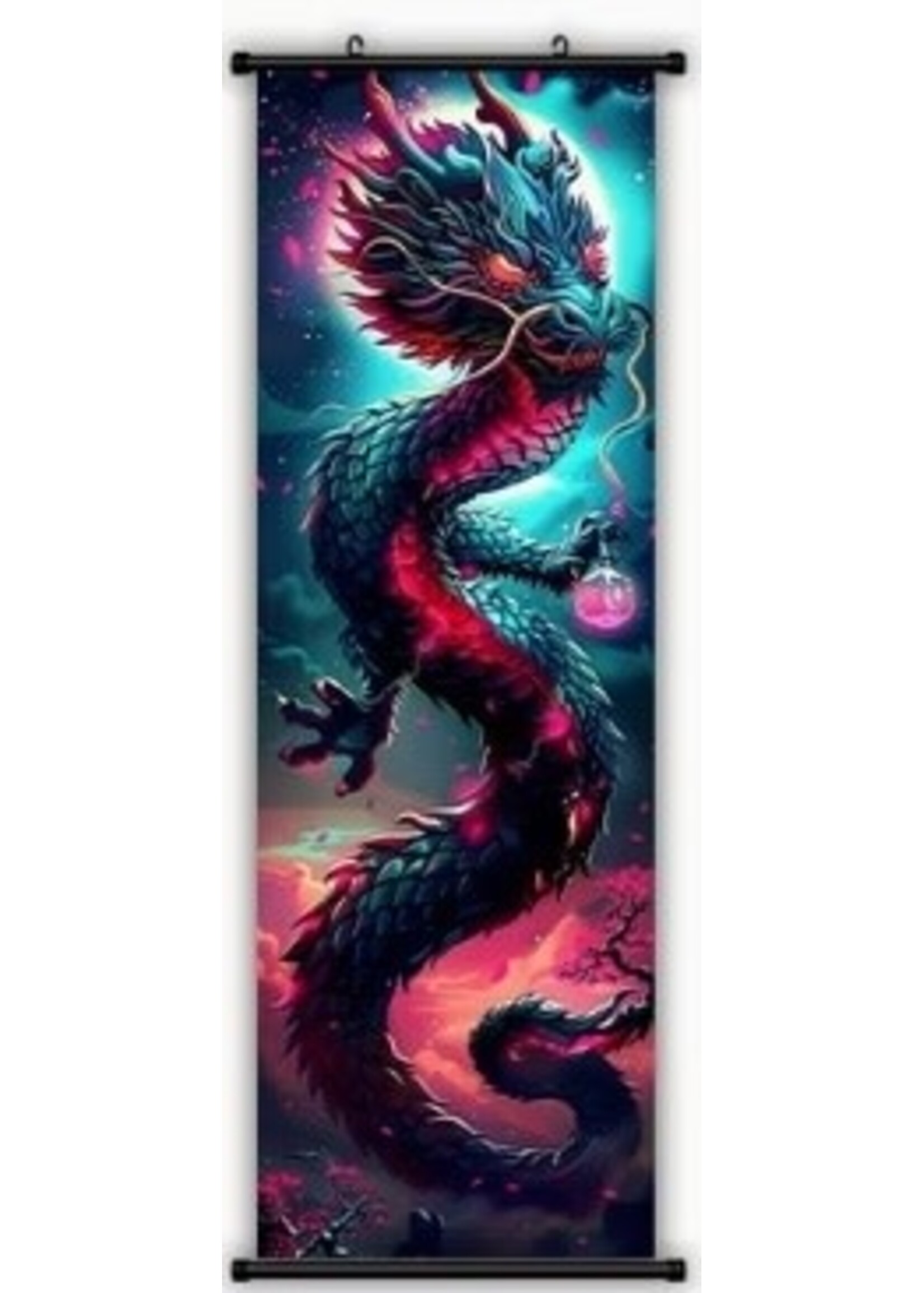 Hanging Wall Banner 15x47 Inch Oriental Dragon 1