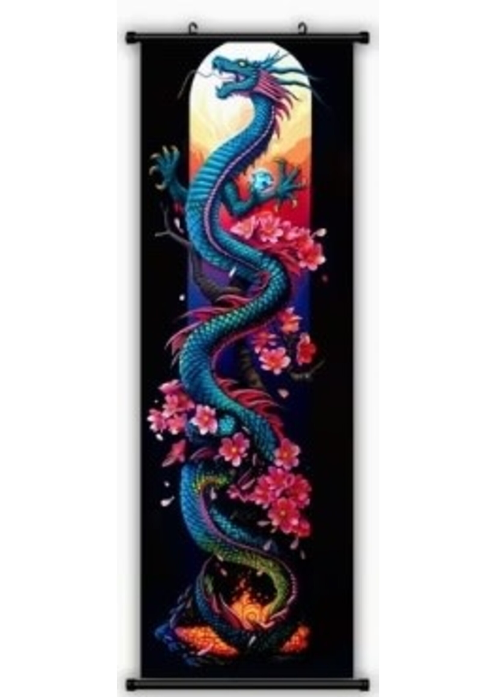 Hanging Wall Banner 15x47 Inch Oriental Dragon 2