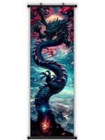 Hanging Wall Banner 15x47 Inch Oriental Dragon 3