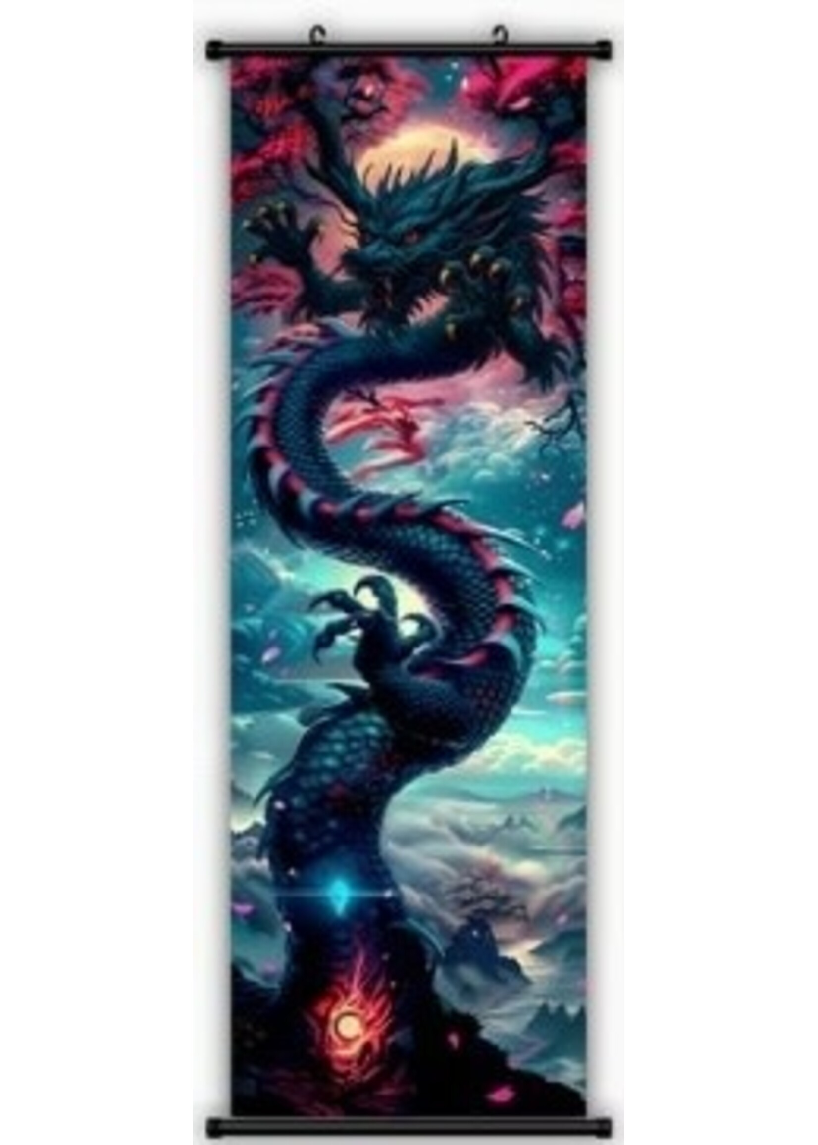 Hanging Wall Banner 15x47 Inch Oriental Dragon 3