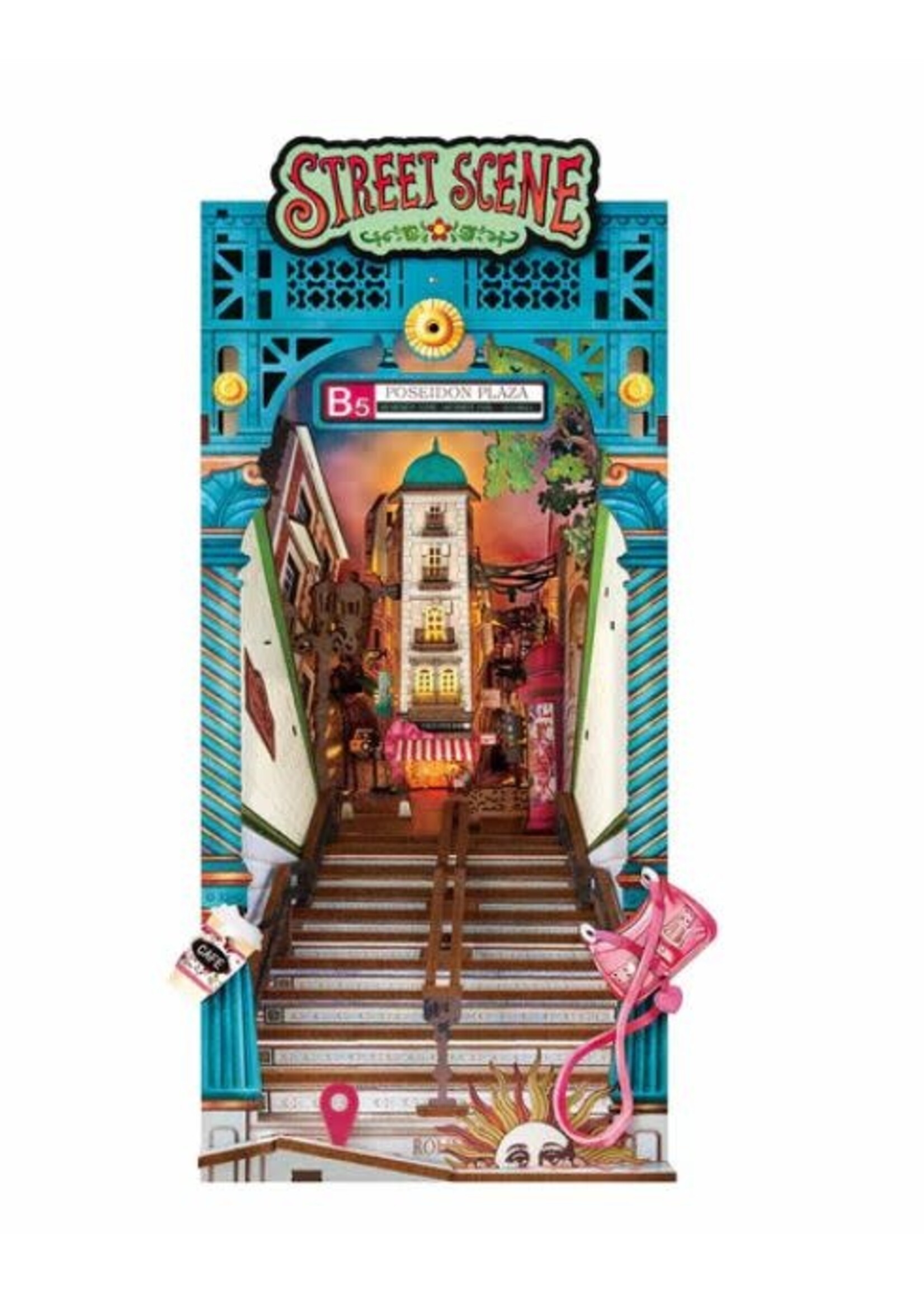 Rolife ROKRGB13 Street Scene Book Nook Shelf Insert