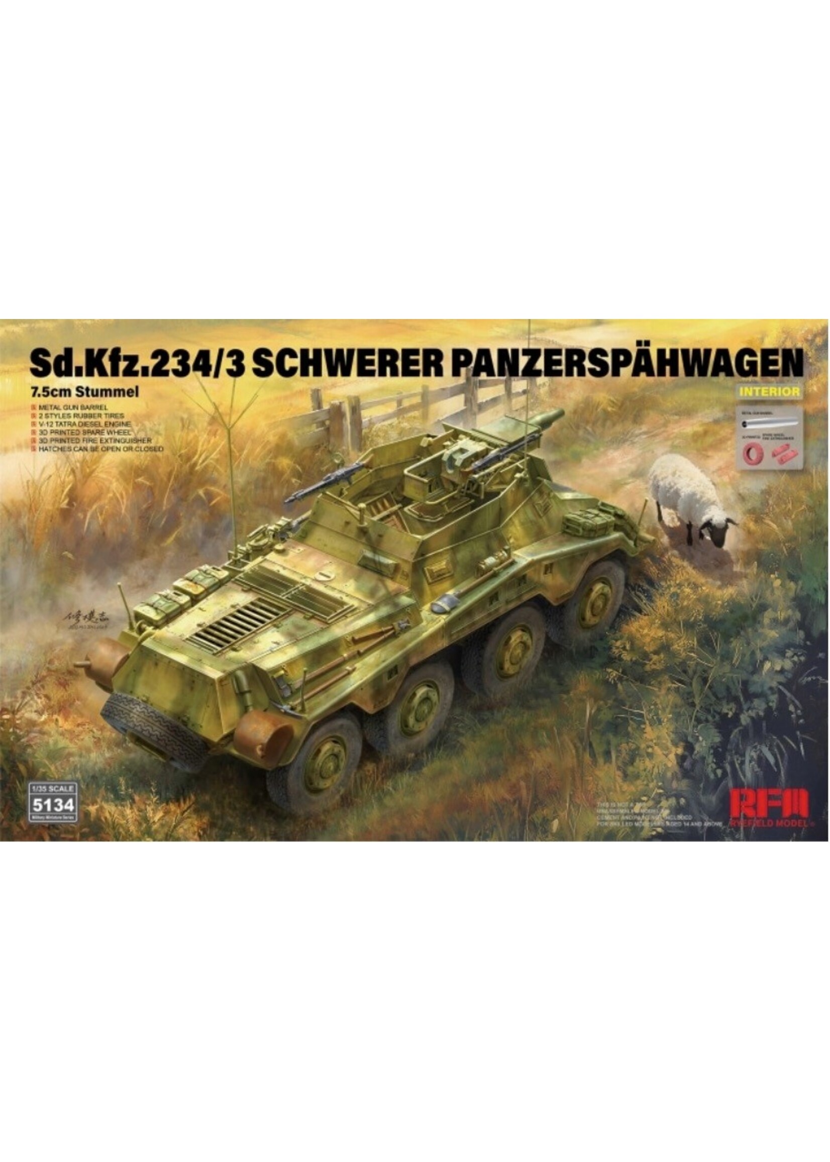 Rye Field Model RFMRM5134 Sd.Kfz.234/3 Schwerer Panzerspahwagen (1/35)