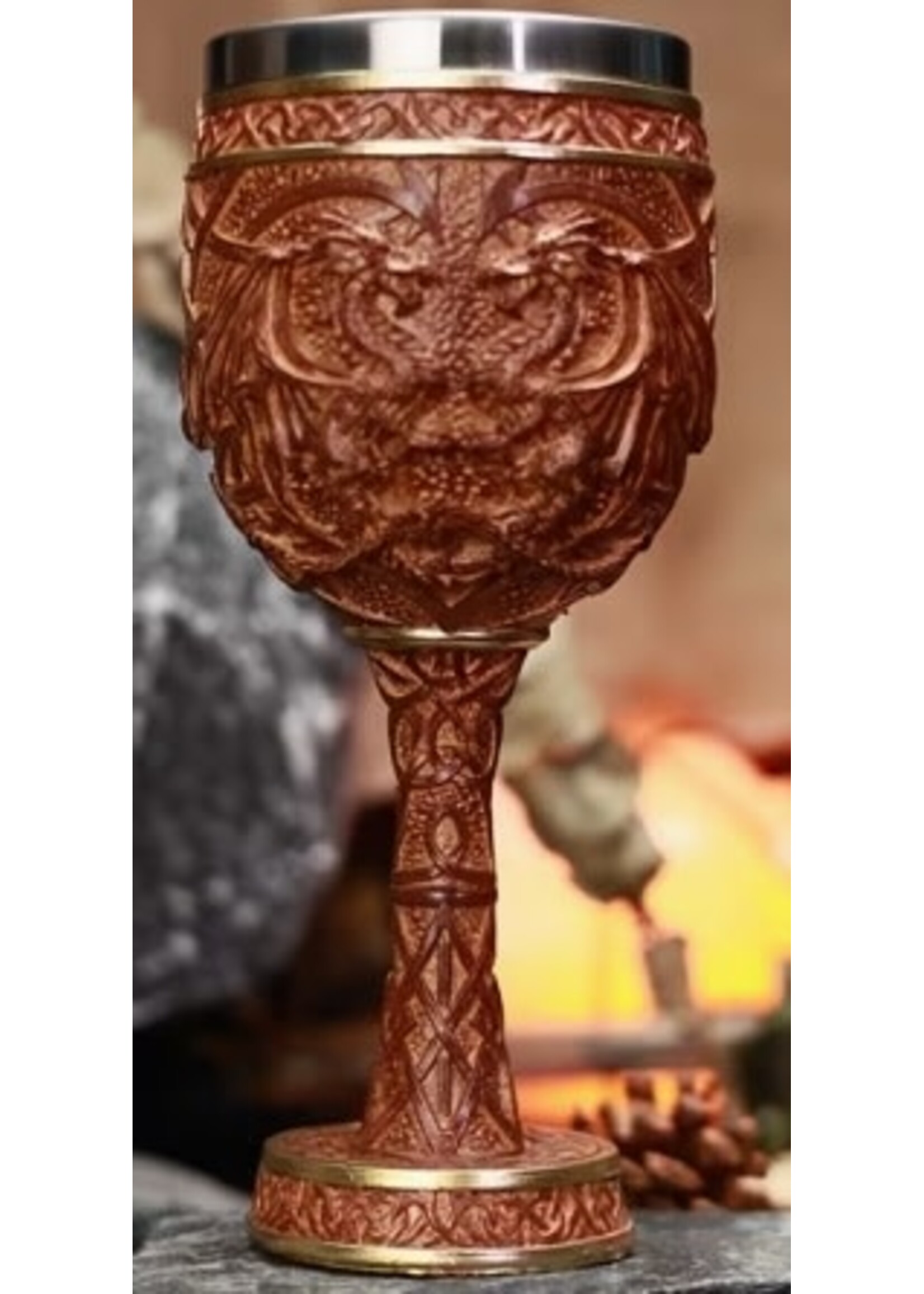 Goblet Wood Grain Dragons