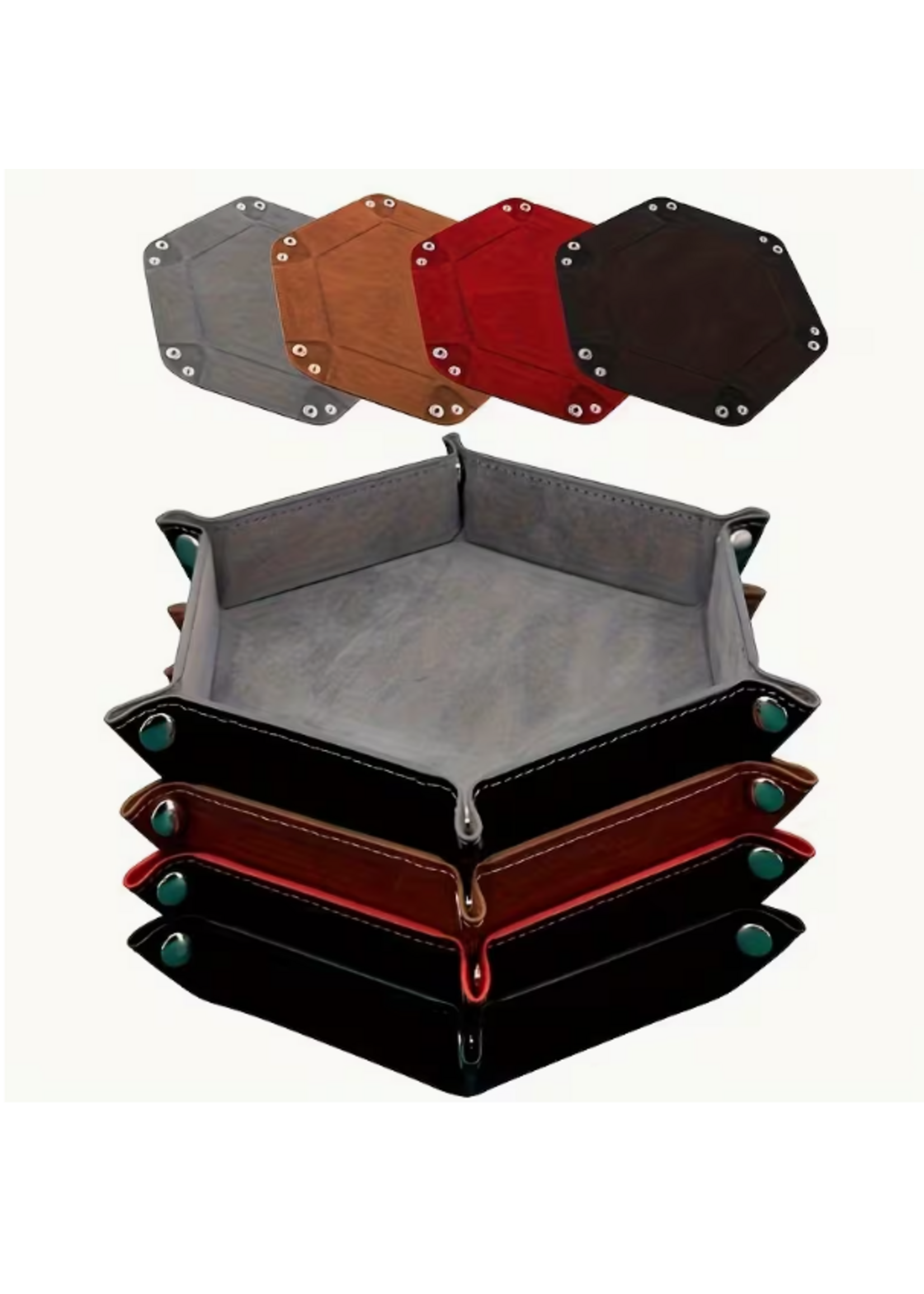 Dice Tray Foldable Hexagon Red