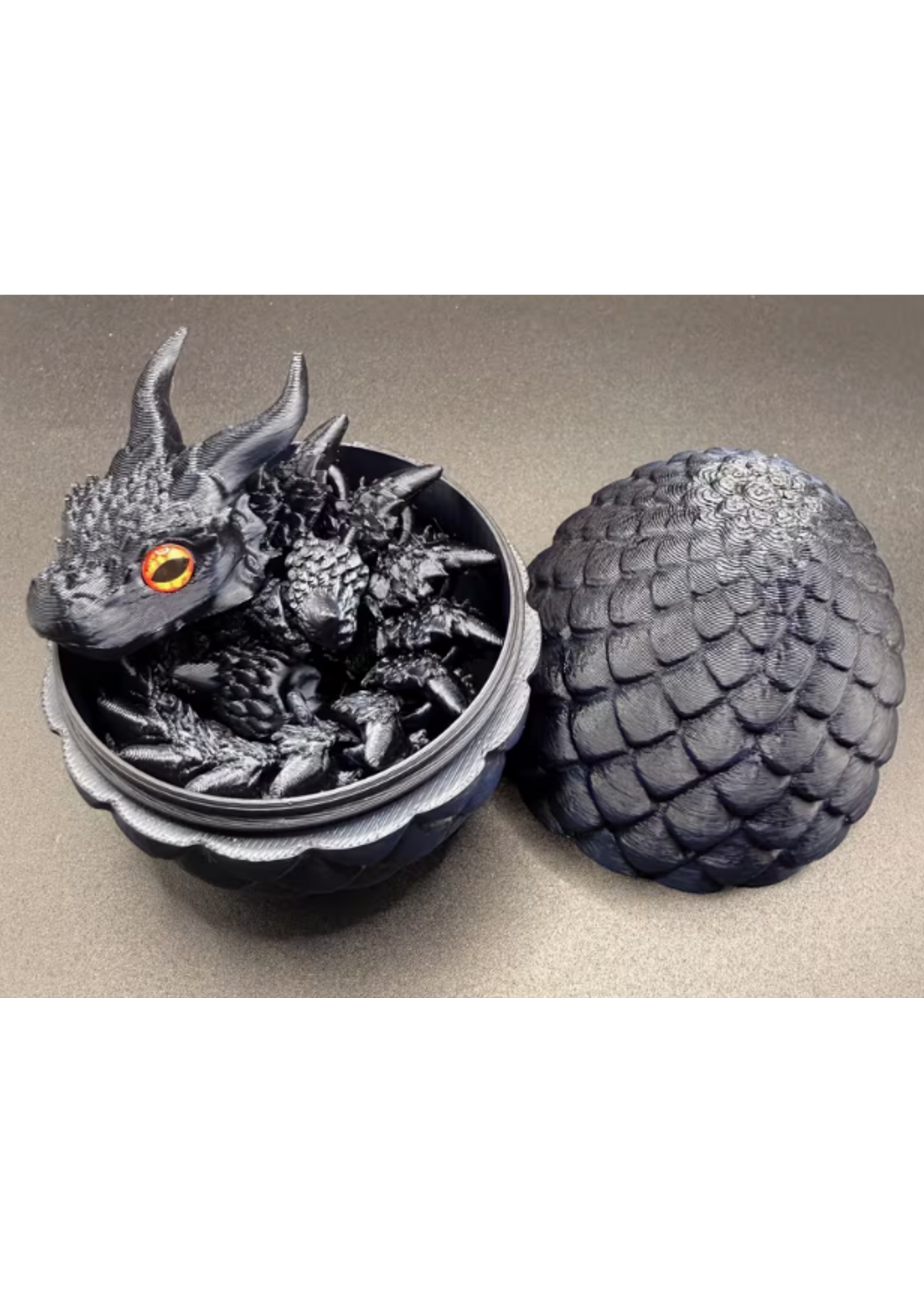 Black Dragon and Egg Ornament
