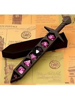 Dice RPG 7pc Green with Sword Storage Case