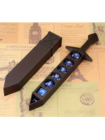 Dice RPG 7pc Dark Blue with Sword Storage Case